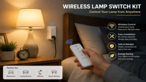 wireless lamp switch kit used to control a bedside lamp remotely