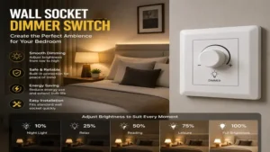 Modern wall socket dimmer switch with a sleek design for home lighting control
