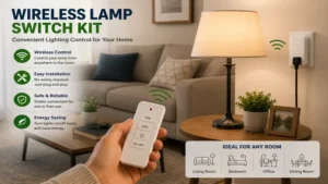 wireless lamp switch kit for convenient lighting control in a living room