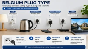 Everyday household appliances using belgium plug type Type E electrical outlets