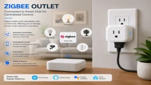 zigbee outlet connected to a smart hub for centralized smart home management
