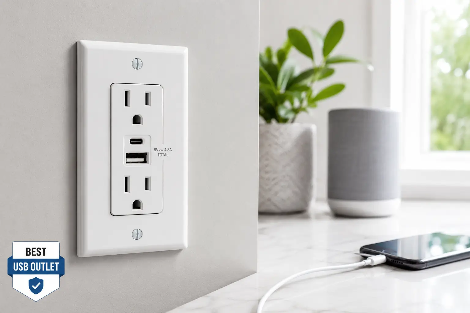 Best USB outlet with USB-A and USB-C charging ports for convenient home charging